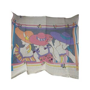 Studio 2 Ltd Vtg Needlepoint Canvas Art Women In Stylish Hats & Dresses‎ 29x40